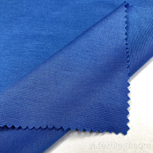 Vải dệt kim màu xanh Polyester Spandex Roma
